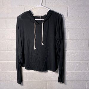 Sage Brush Trading Co. Lightweight Oversized Black Transparent Cropped Hoodie S